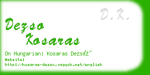 dezso kosaras business card